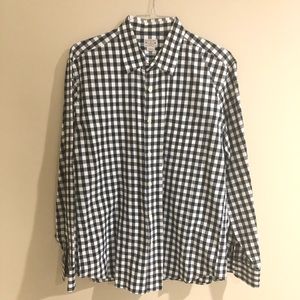 Men’s J. Crew gingham button down shirt deep navy